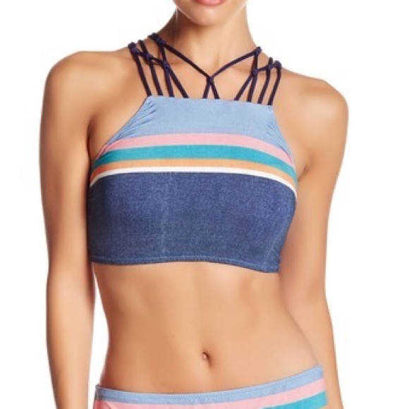 Sperry Other - Sperry Shipmate chambray high neck bikini top